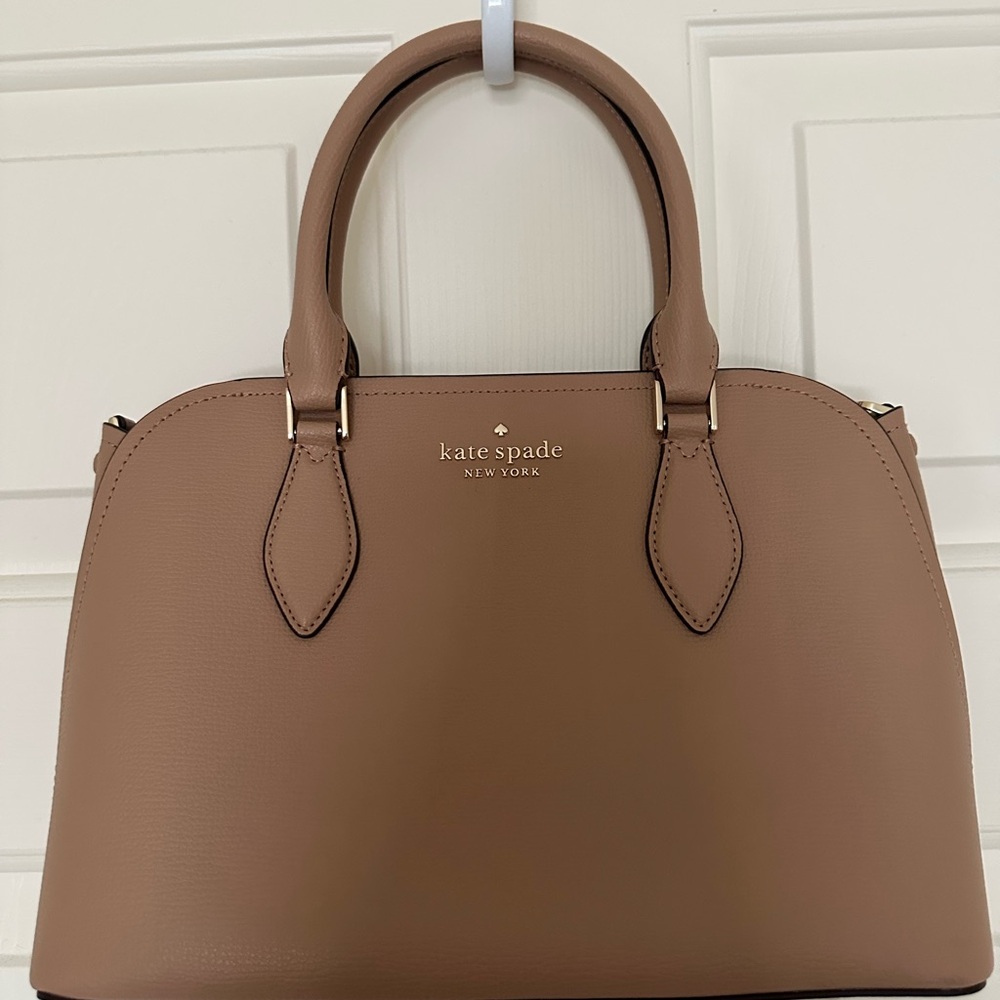 Kate Spade Reiley Medium Dome Satchel - Luxurious Taupe Leather